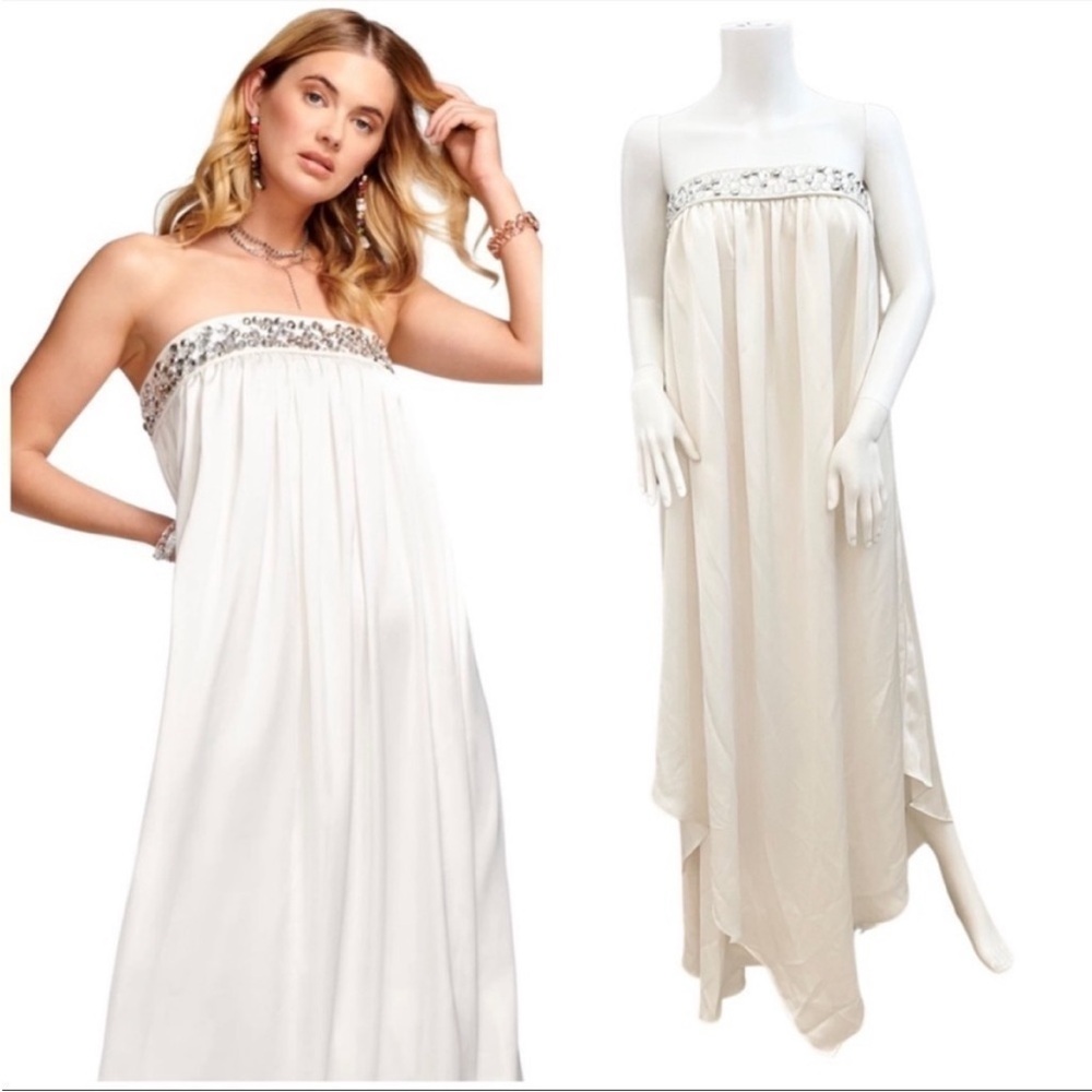 Rami Brook Naomi Silk Strapeless Maxi Dress in Ivory. 8. NWT. $795!